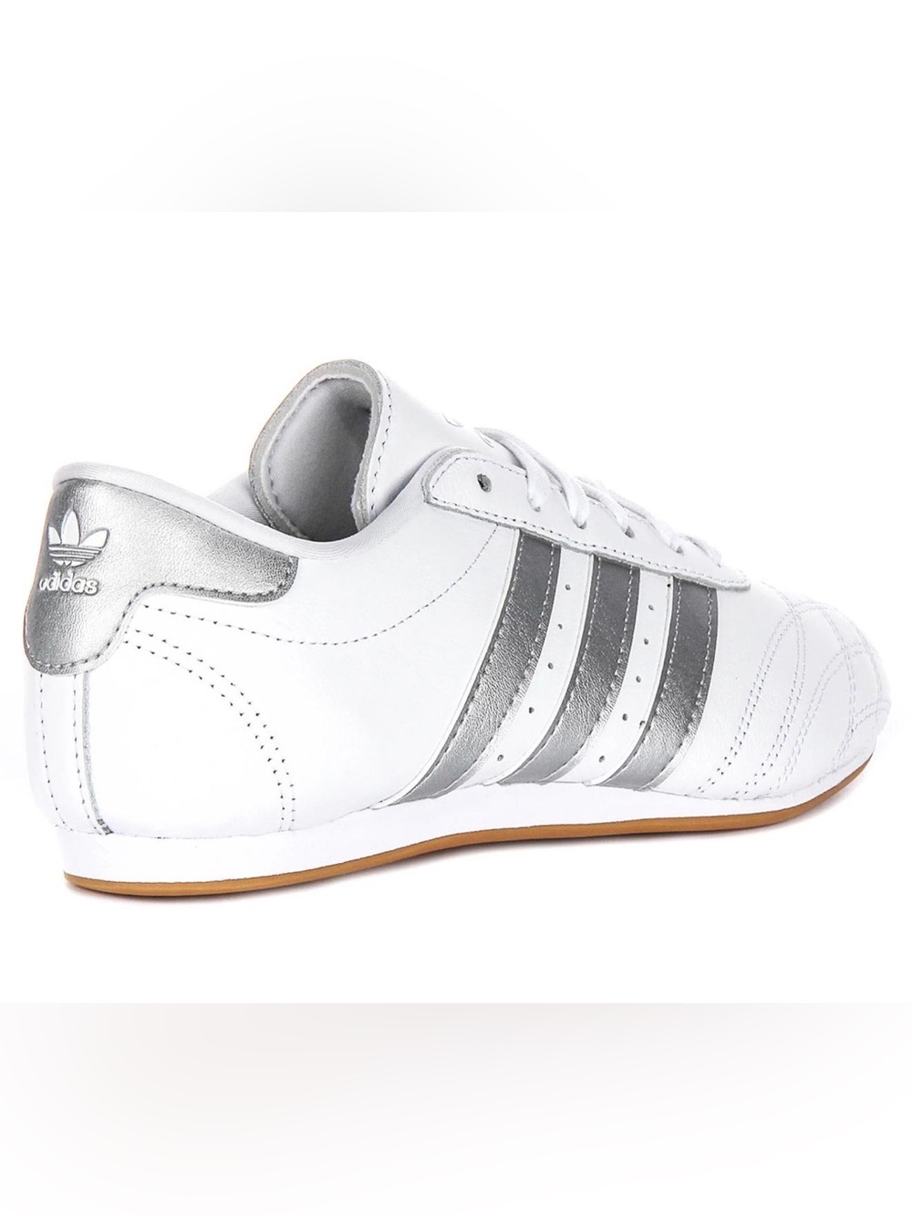 adidas White Sneakers with Metallic Silver Stripes - Picture 4 of 9